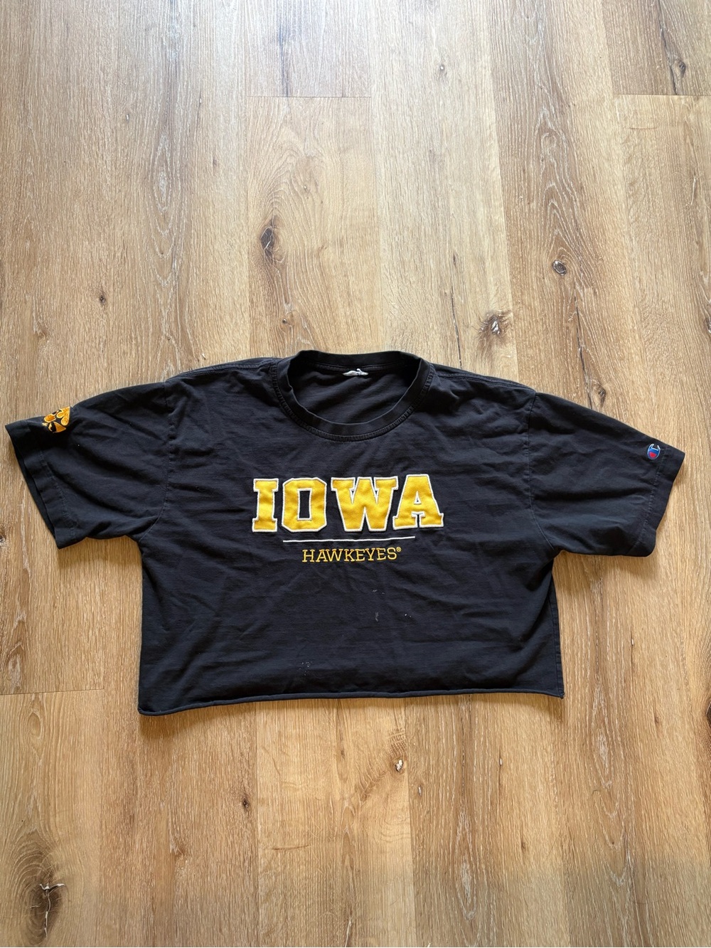 Iowa Hawkeyes Black Cropped T-Shirt